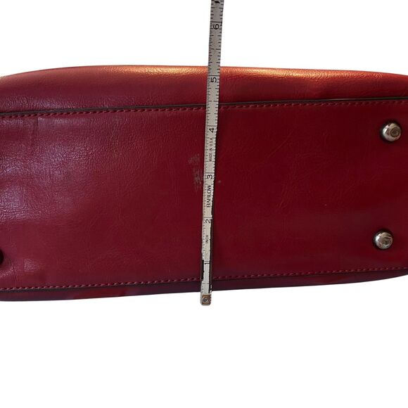 Heshe Handbag Womens Medium Red Leather Satchel Tote Purse Top Handle Bag - Picture 6 of 8